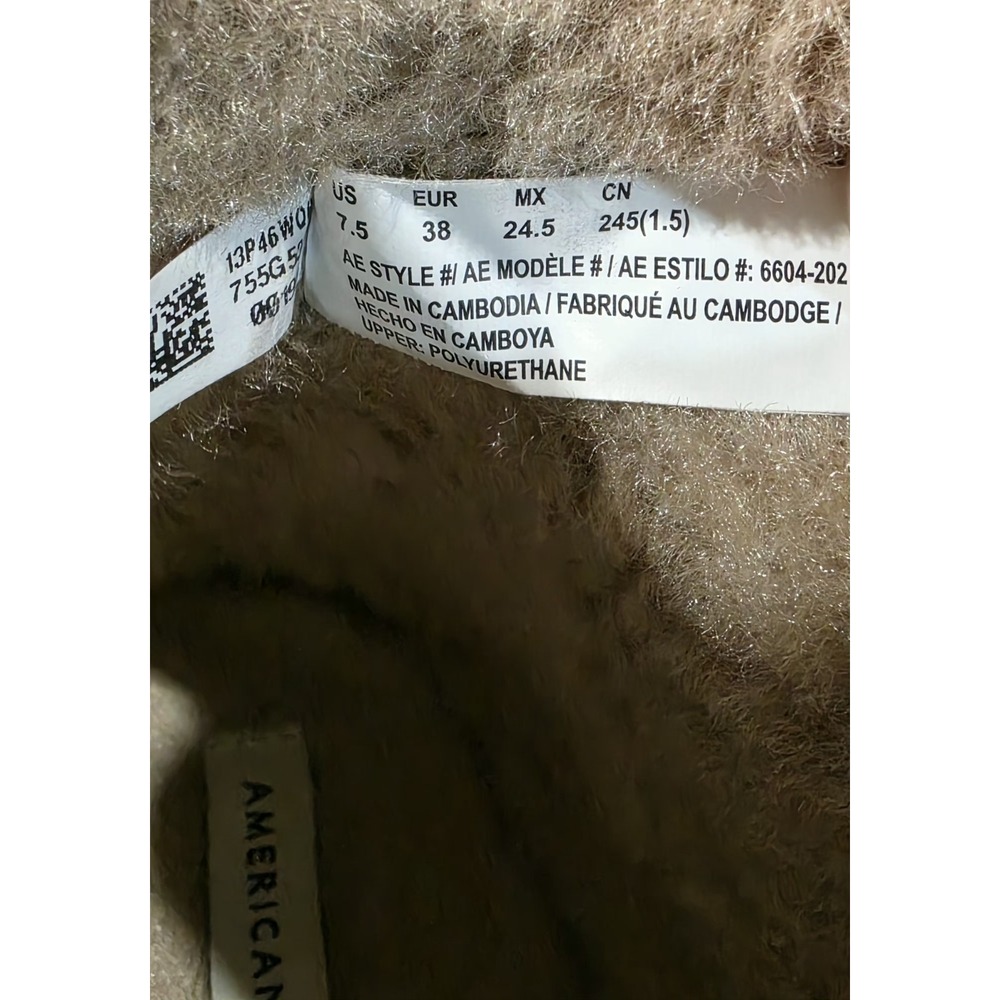 American Eagle "Hangout Booties" Tan Sherpa Fur Women's 7.5 - Picture 10 of 10